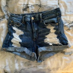 American Eagle high waist size 10 ripped jean shorts.
